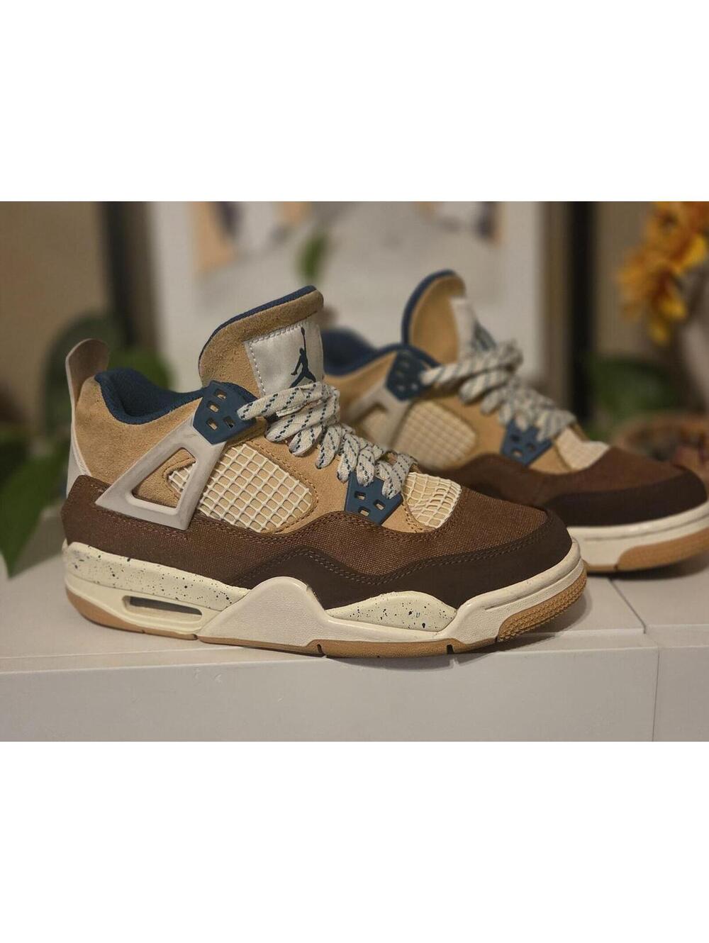 Air Jordan 4 Retro GS Cacao Wow Brown Teal | Size 4.5Y
